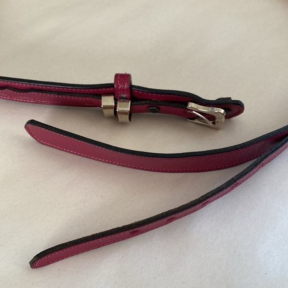 Justin Magenta Pink skinny belt cowgirl Western snap off buckle Leather Size 32 - Picture 6 of 12